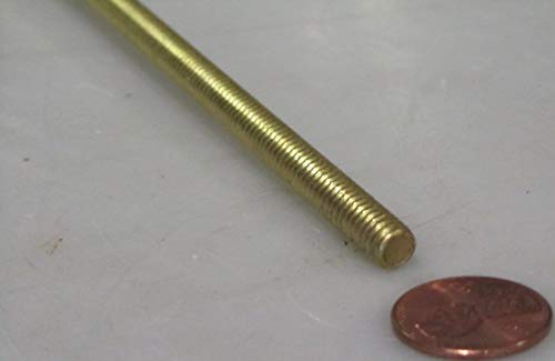 Brass Fully Threaded Round Rod, RH, 1/4"-20 Diameter x 12" Length, 4 Pcs.