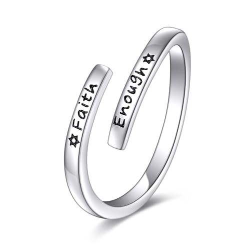Bague de foi en argent sterling étoile de David POPLYKE contre les allergies de peau