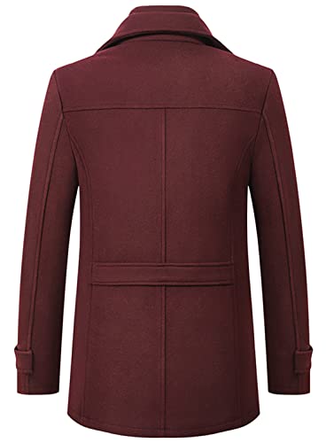 Image of chouyatou Men's Winter Stylish Wool Blend Single Breasted Military Peacoat