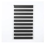 Ev Dekor Zebra Day and Night Roller Blinds, Dual Layer Fabric Easy Fit Blind Curtain, Drilling & No Drilling Vision Window Blinds for Home Office - 49cm Wide x 210cm Drop Grey
