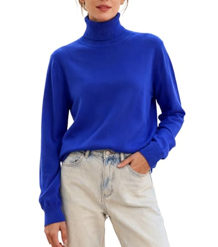 Image of Betusline Women's Turtleneck Sweater Soft Pullover Knit Sweater Tops for Women Fall Fashions