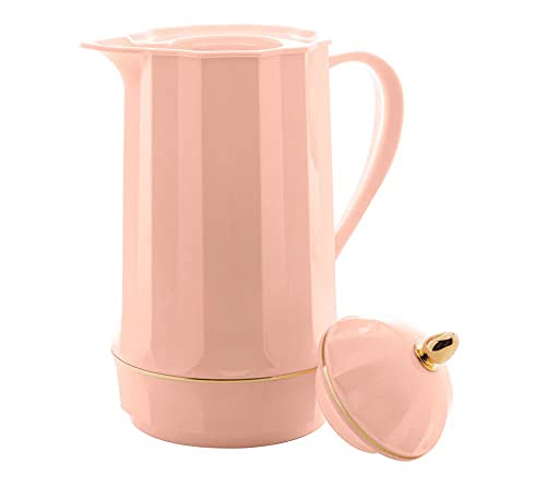 Garrafa Térmica Retrô Para Café Chá 1 Litro Plástico Vintage Genova Lyor cor:Rosê
