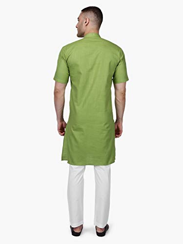 Image of Rajubhai Hargovindas Men's Premium Cotton Half Sleeve Solid Kurta