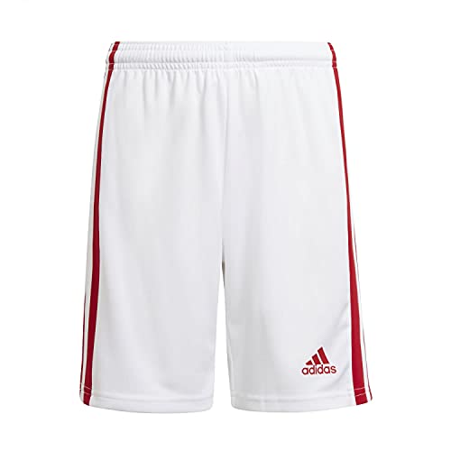 Adidas Garçon Squadra 21 Shorts, White/Team Power Red, 7-8 Years