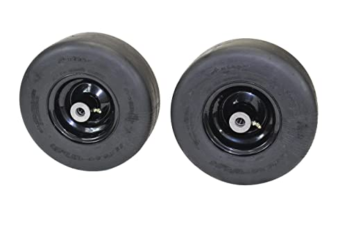 (Set of 2) 11x4.00-5 Flat Proof, Smooth Semi Pneumatic Assembly