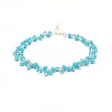 925 Sterling Silver Multi Gemstone Beaded Necklace – Handmade 3–3.5mm Dangling Beads – Boho Style Jewelry Gift for Women (Gold Finish, Multi Chalcedony, 36 Inch)