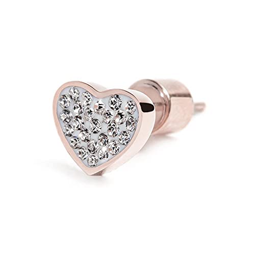 Marlù Orecchino Singolo A Cuore In Acciaio PVD Oro - Modello 15OR016G