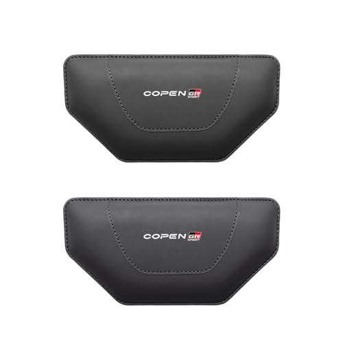 コペン GRスポーツ 車用 膝パッド ニーパッド 足 肘 クッション COPEN GR Sport アクセサリー 車のセンターコンソールに貼り付ける 抗疲労 休憩 レザー製+メモリーコットンコア 車載便利グッズ カスタム 内装パーツ カー用品 2個 (ブラ