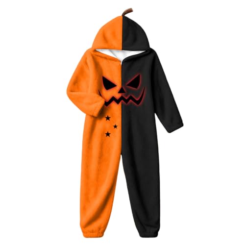 Onesie for Women Jack O Lantern Halloween Pajamas Hooded Zipper Jumpsuit - image 4