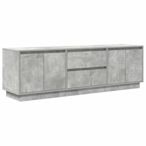 Meuble TV avec lumières LED gris béton 160,5x41x50 cm