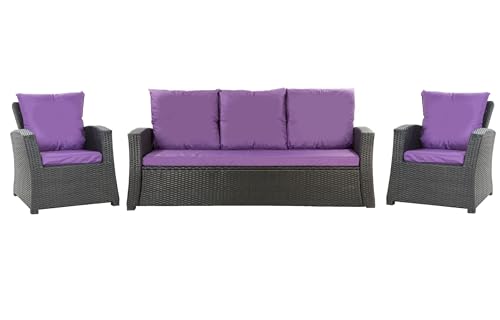 Setgarden® Set de coussins de jardin en rotin 4-5 places – pour canapé, chaise à bascule et...