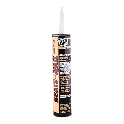 DAP 25082 Beats The Nail Purpose Construction Adhesive, 10.3 oz, Gray