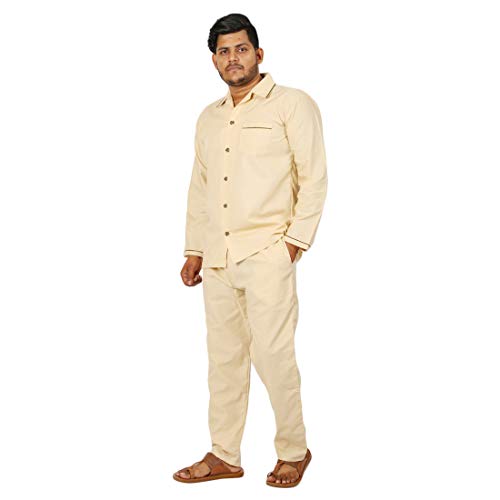 Image of Emperor Men's Cotton Plain /Solid Night Suit Pack of 1