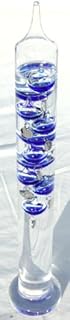 Large 44cm Tall Free Standing Galileo Thermometer with Blue Coloured Baubles