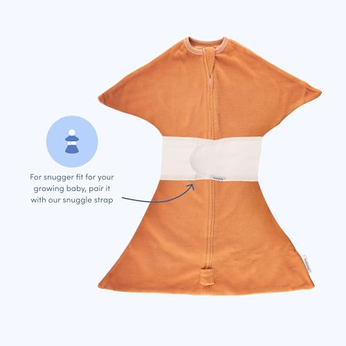Image of SleepingBaby Zipadee-Zip Fleece Transition Swaddle - Arms-Out Wearable Blanket for Baby Sleep, Soft Breathable Fleece 0.8 TOG - Spice, Large (12-24 Month)