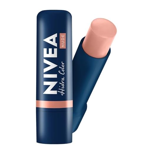 NIVEA Hidratante Labial Hidra Color 2 em 1 Nude 4,8g - Combina cor suave e hidratação enriquecida com Manteiga de Karité, Óleo de Amêndoas orgânico e Vitamina E, que protegem os lábios