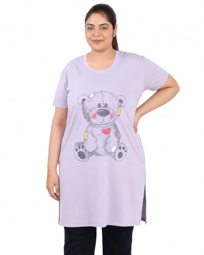 Image of In Love Women's Printed Cotton Plus Size Longline T-Shirt with Pockets | Cotton fabric - soft longline T-shirt with easy plus-size fit