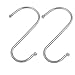 Aexit 2 Pcs Hooks Metal Ball Ends S Design Hanger Hooks 95mm for S-Hooks Clothing Baskets