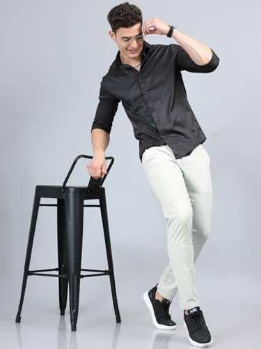Image of Jack and Jini Men Casual Stretchable Cotton Pants | Chinos | Trousers (Regular Fit)