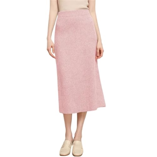 Women's Knitted Casual Solid Fashion Skirt High-Waisted Slim Ribbed Long Skirts