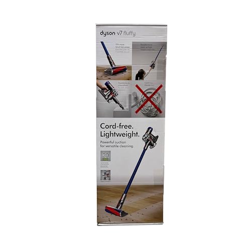 Dyson - V7 Fluffy Hardwood Cord-Free Stick Vacuum - Iron/Blue