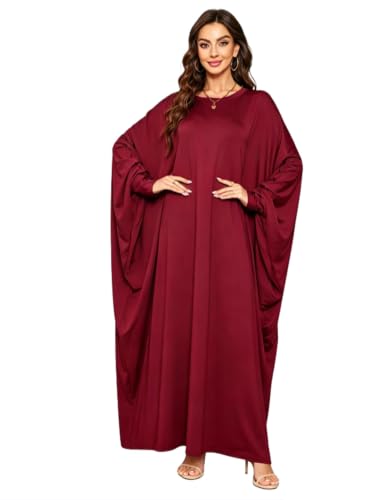 Image of Boedaty Women Soft Muslim Prayer Dress Abaya Islamic Ramadan Full of Elasticity Garment Dubai Robe