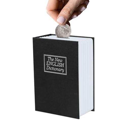 Tirelire Billet, Tirelire Adulte, Caisse à Économies Compteur en Forme de Livre, Pot à Monnaie Coffre Fort pour Ranger Votre Argent de Poche et Vos Petits...