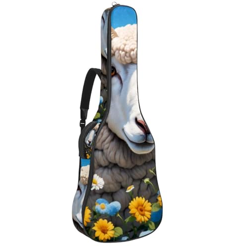 Sac de transport pour guitare acoustique multicolore avec rangements multiples