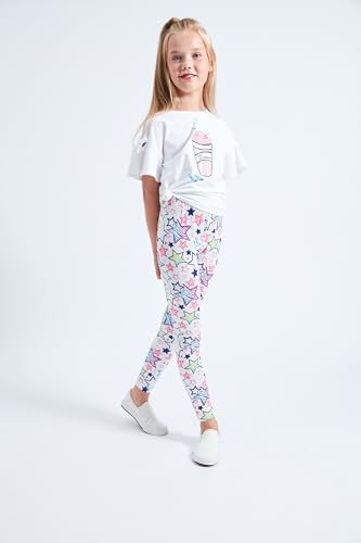 LUOUSE Multipack Cute Printed Girls Stretch Leggings Ankle Length 4-13 Years3