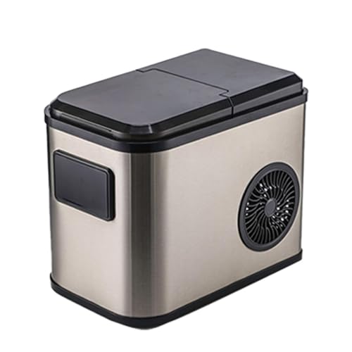 Ice Makers Mini Ice Makers Countertop, 9 Cubes Ready in 7 Mins, 26lbs in 24Hrs, Stainless Steel, for Home/Kitchen/Office/Bar,Ideal for Home, Kitchen, Camping, RV(Style 1)