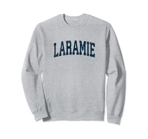 Laramie Wyoming WY Vintage Athletic Sports Navy Diseño Sudadera