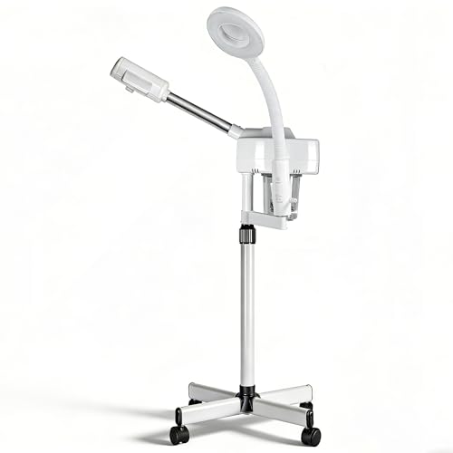 Nova Microdermabrasion Professional 2 in 1 Facial Steamer for Face Deep Cleaning Ozone Face Steamer with 5X Magnifying Lamp Hot Mist Function for Salon Spa Home Beauty Equipment