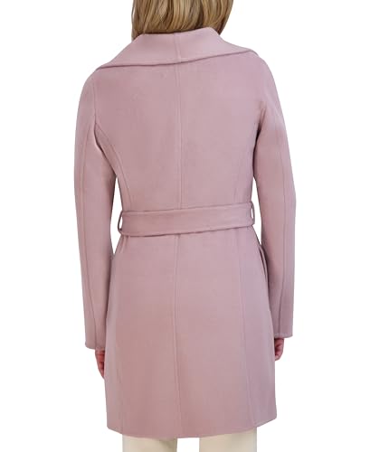 Image of TAHARI Women's Double-faced Luxury Soft Wool Blend Peacoat- Wrap Wool Coat With Removable Belt