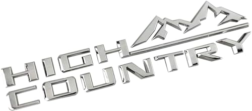 Image of 3pcs High Country Fender Tailgate Letter Logo Emblem 3D Badge Namaplate Replacement for 2019-2023 Tahoe Silverado 1500 2500HD 3500HD Origianl Size Set (Chrome)