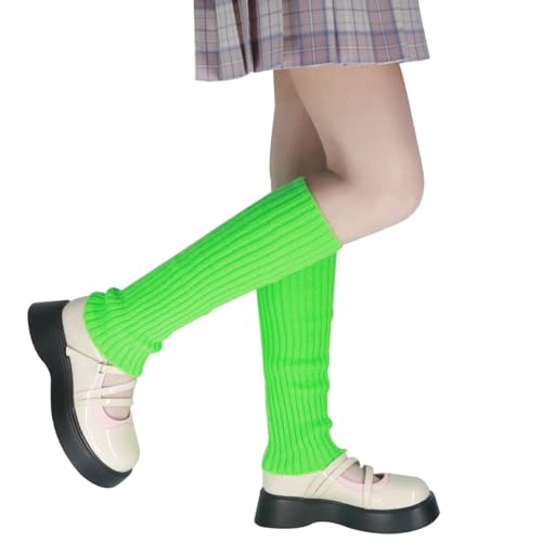 Image of FZBNSRKO Women Girls 80s Knit Leg Warmers Ribbed Long Leg Warmers for Party Sports Accessories
