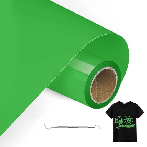 MeYuxg Plotter Film Textile Green, 30.5 cm x 6 m Plotter Film for Textile Heat Transfer Vinyl for Cricut & Cameo