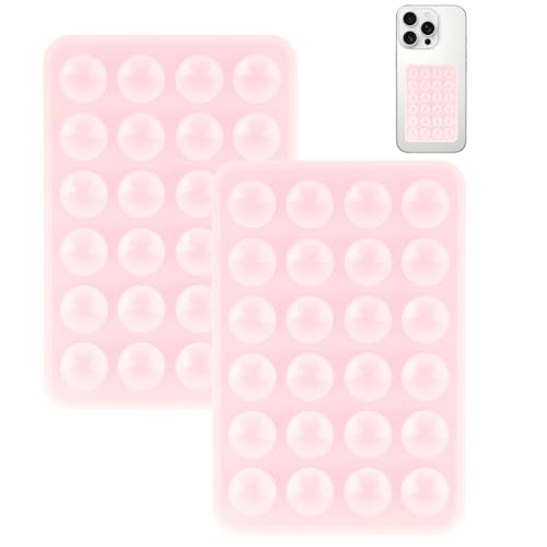 2 Pack ventosa para móvil de silicona, accesorios movil compatibles con todos los modelos, Soportes universales para teléfono para casa y coche, ventosas teléfono antideslizantes para selfies y videos