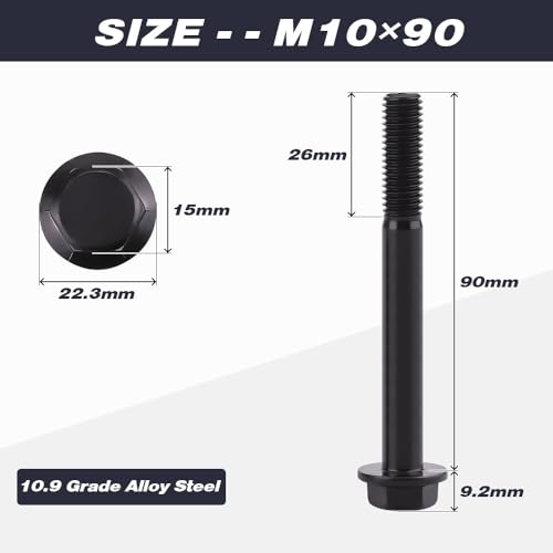 Vis hexagonale bride M10 anti-desserrage pour assemblages vibrants