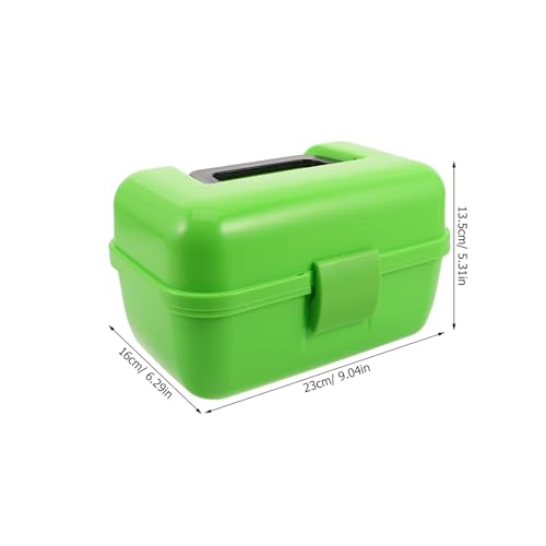 Boîte à pêche compacte verte à 2 niveaux pour matériel et leurres - 2