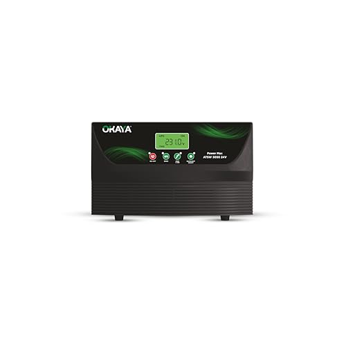 Okaya ATSW 3050 Hi-Capacity Inverter for Home, Office & Shops | 2500VA/24V Pure Sinewave | Reliable Power Backup | Supports 2 Inverter Battery | LED Display | Fast Charging | with 36 Months Warranty