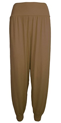 ORIGINMENSWEAR Dames Vrouwen Plus Size & Grote Maat Harem Slouch Broek Volledige Lengte Stretch Casual Broek Maten 12-30