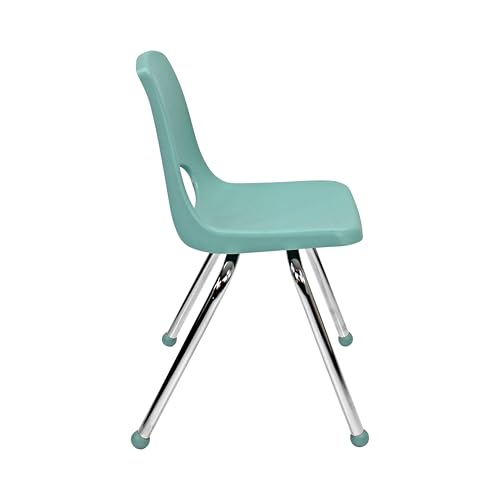 Image of FDP 16 inch School Stack Chair, Stacking Student Seat with Chromed Steel Legs and Ball Glides; For In-Home Learning or Classroom - Contemporary /Purple (4-Pack), 14007-CTPU
