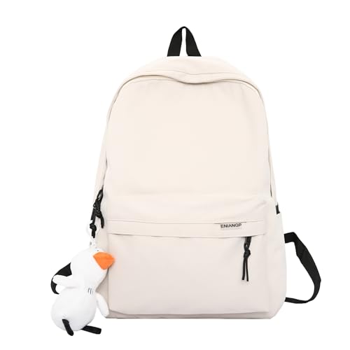 CHENXIAOHONG Mochila unissex grande para escola e faculdade, mochila casual resistente para trabalho e viagem, ideal para uso diário.(Branco)