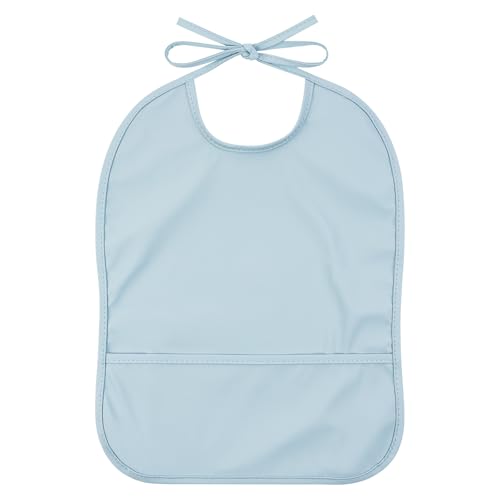 HOTUT Baberos de Bebé Impermeable, Baberos de Comida para Bebes, Babero sin Mangas para Alimentación de Bebé con Tacto muy suave, Impermeable para Niños y Niñas-Azul