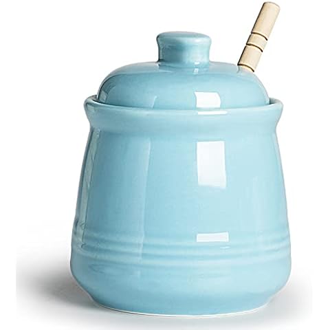 LEETOYI 12oz Porcelain Honey Jar Cover