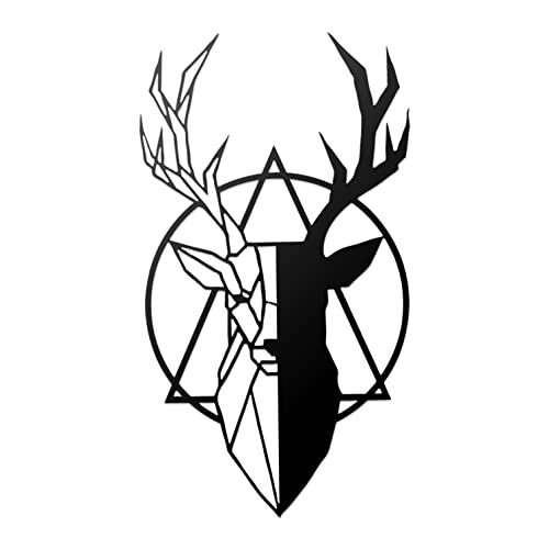 Image of METSY Metal Deer Wall Art | Deer Head Wall Sulpture | Wildlife Metal Wall Hanging | Modern Deer Head Wall Mount | Size - 71 x 40 cm