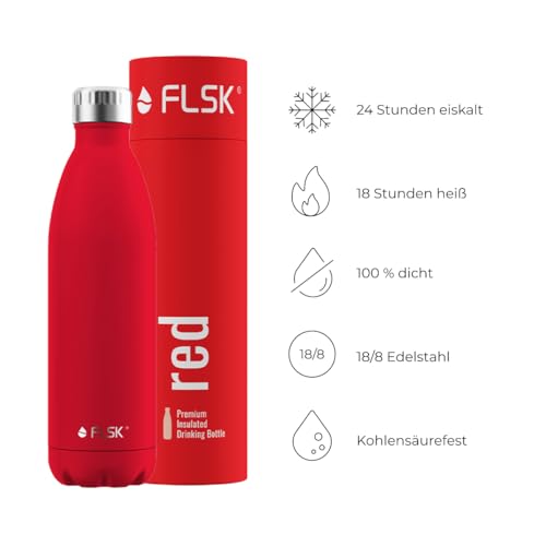 FLSK Trinkflasche – Premium Edelstahl Thermosflasche – 100 % auslaufsicher & kohlensäuregeeignet – hält 24 h kalt & 18 h heiß… – Ansicht 2