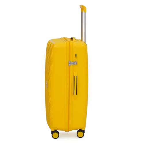 Image of SWISS MILITARY Maze 75CM Hard Trolley Bag, 106L Large Polypropylene Luggage, TSA Lock, 360 Dual Wheels, Anti-Theft Zipper, Branded Interior, Strong Handle, Long Trip Travel Suitcase, 28 inch
