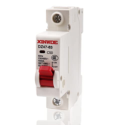 RKURCK DZ47-63 C50 50Hz Low-voltage Miniature Circuit Breaker 50A 230/400V 1 Pole DIN Rail Mount Circuit Breaker 50A