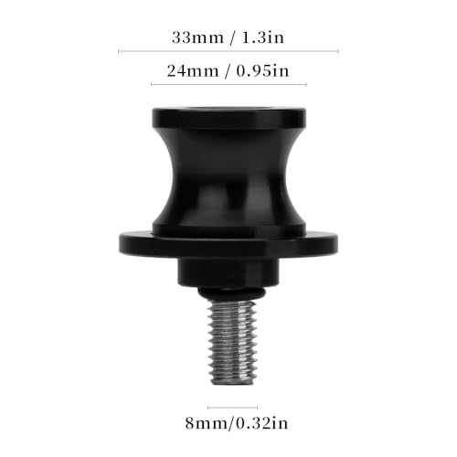 MotHeartCNC M8 Paddock-Ständer Bobbins für Z900 2017-2024 Motorrad Bobbins Spulen für den Paddock-Ständer m8 Motorrad Bobbins z900 Zubehör (Schwarz)